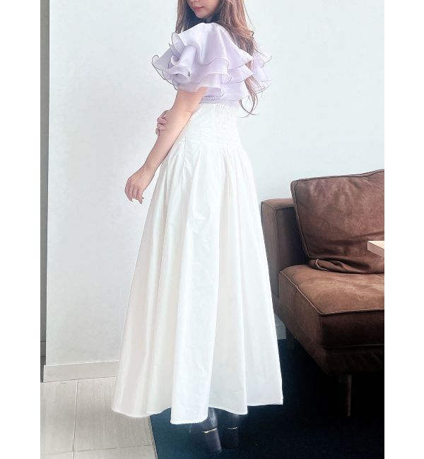 MERCURYDUO「タフタタックフレアスカート」|スカート|