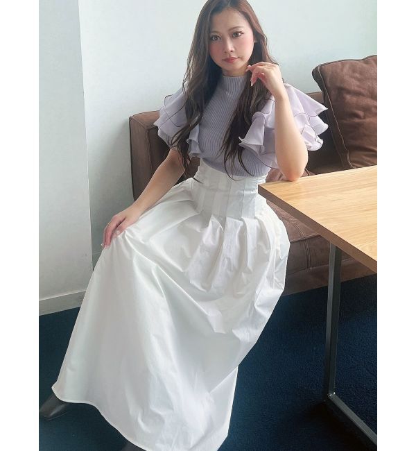 MERCURYDUO「タフタタックフレアスカート」|スカート|