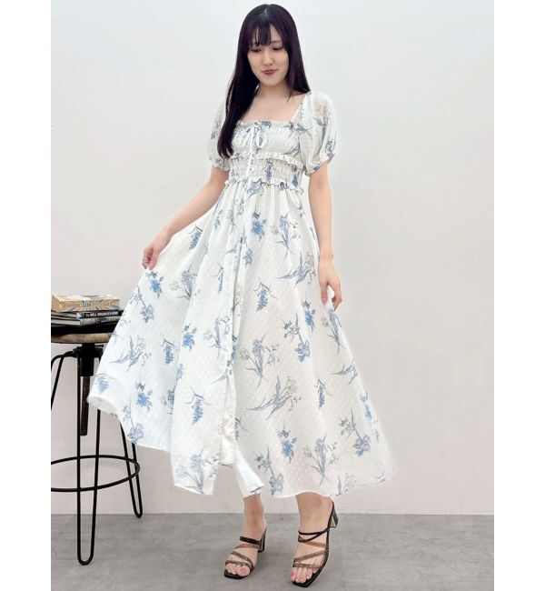 MERCURYDUO「ボタニカルフラワー2WAYシャーリングワンピース」|ワンピース|