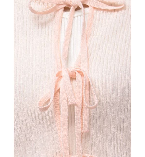 MERCURYDUO「シアーフロントリボンカーデ」|カーディガン|