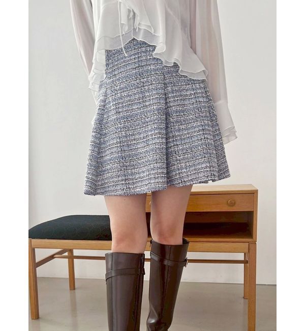 MERCURYDUO「カットツィードミニスカパン」|スカート|ブルー
