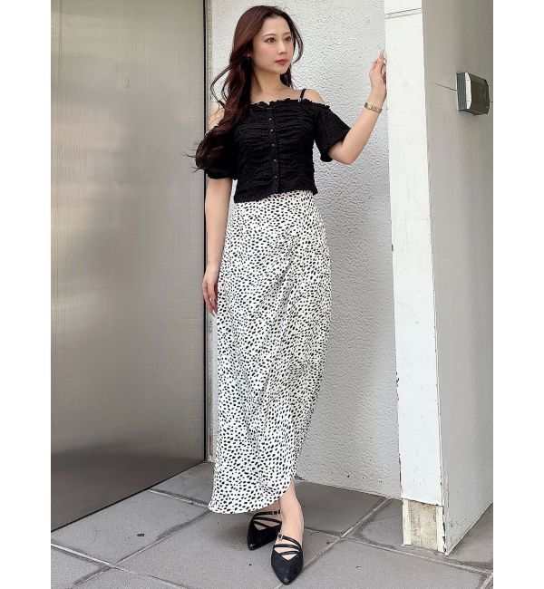 MERCURYDUO「ドロストギャザーコンパクトカットソー」|Tシャツ・カットソー|