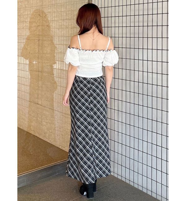 MERCURYDUO「ドロストギャザーコンパクトカットソー」|Tシャツ・カットソー|