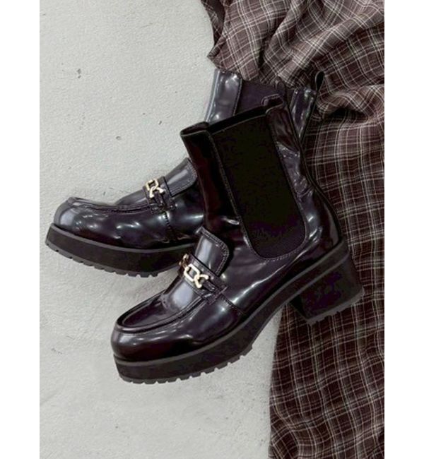 MERCURYDUO「ローファーサイドゴアショートブーツ」|ショートブーツ|ダークブラウン