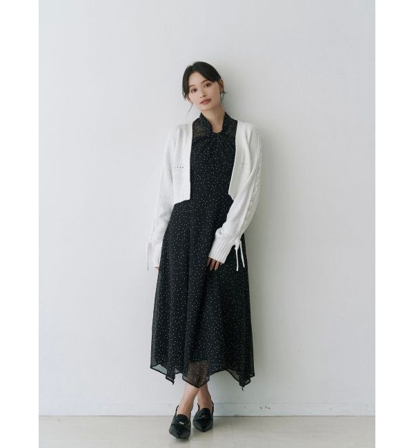 MERCURYDUO「ショルダーレースアップカーデ」|カーディガン|