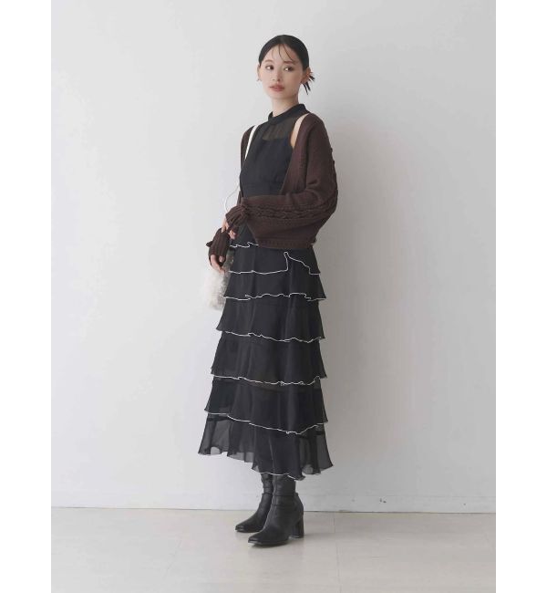 MERCURYDUO「ショルダーレースアップカーデ」|カーディガン|