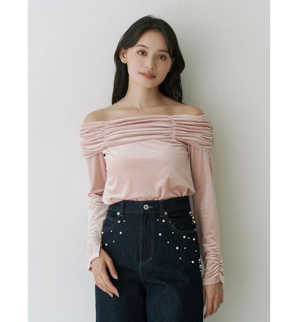 MERCURYDUO「シャーリングベロアカットソー」|Tシャツ・カットソー|