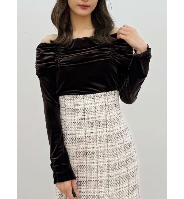 MERCURYDUO「シャーリングベロアカットソー」|Tシャツ・カットソー|