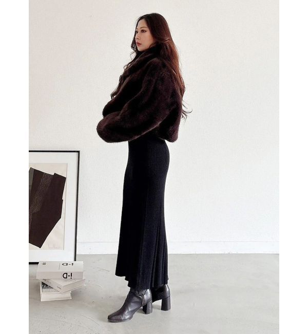 MERCURYDUO「テーラードカラーフェイクファーショートコート」|その他|