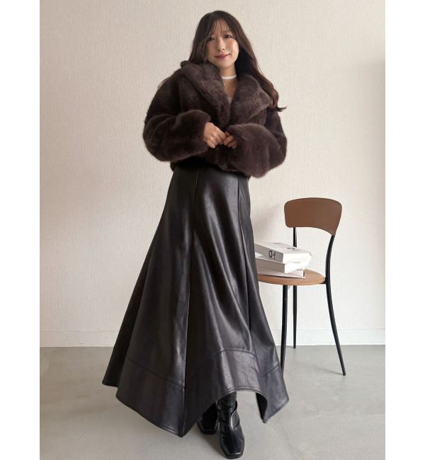 MERCURYDUO「テーラードカラーフェイクファーショートコート」|その他|