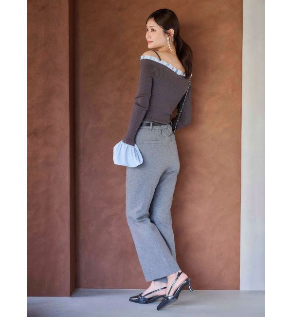 MERCURYDUO「ウールライクセンタープレスワイドパンツ」|その他|