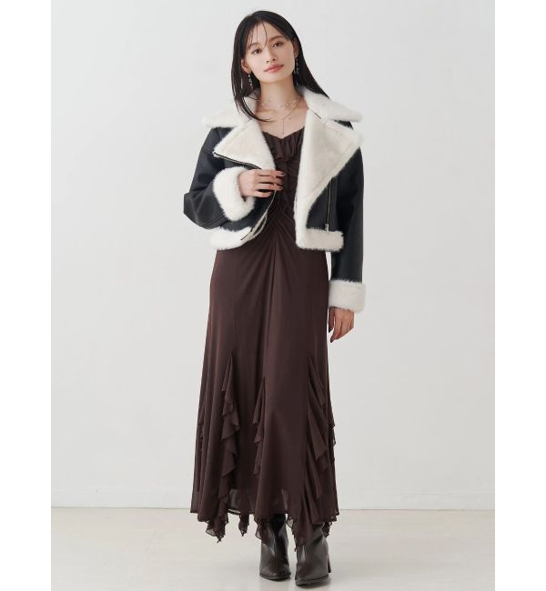 MERCURYDUO「フェイクレザームートンボンバージャケット」|その他|