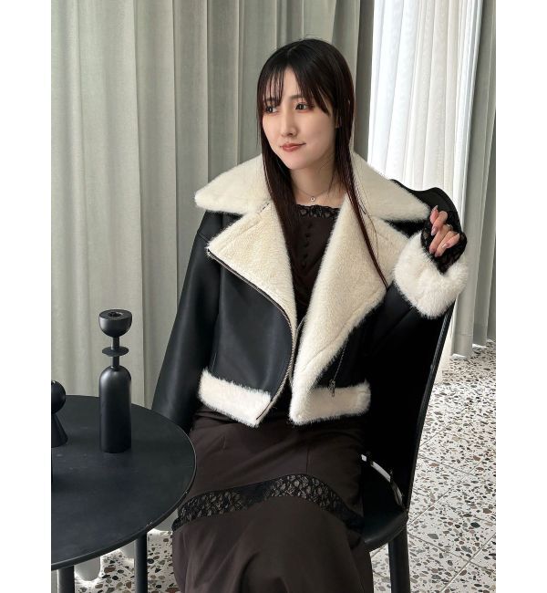 MERCURYDUO「フェイクレザームートンボンバージャケット」|その他|