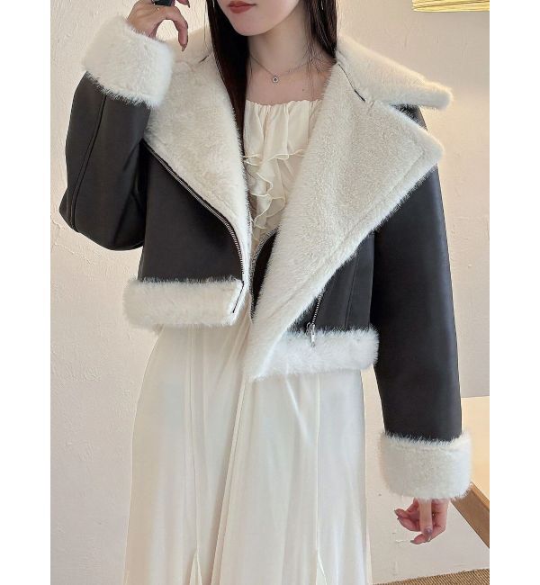 MERCURYDUO「フェイクレザームートンボンバージャケット」|その他|