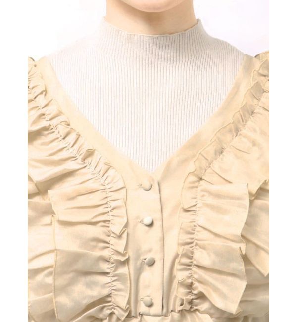 MERCURYDUO「異素材ドッキングラッフルニットワンピース」|ワンピース|