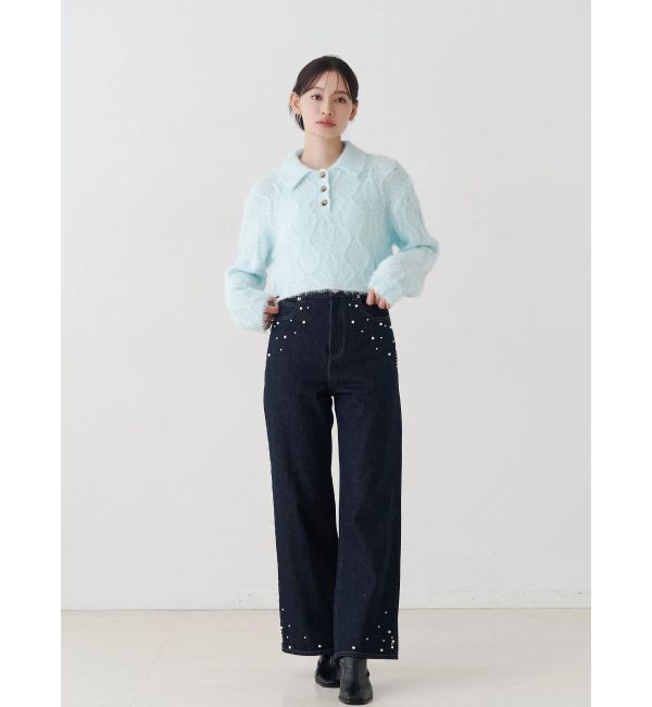 MERCURYDUO「ケーブルポロ衿ニット」|ニット・セーター|