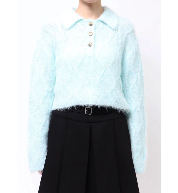 MERCURYDUO「ケーブルポロ衿ニット」|ニット・セーター|