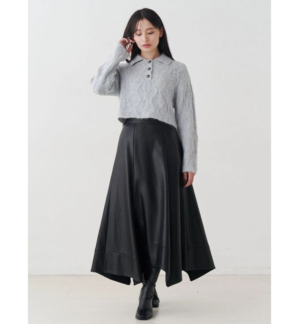 MERCURYDUO「ケーブルポロ衿ニット」|ニット・セーター|