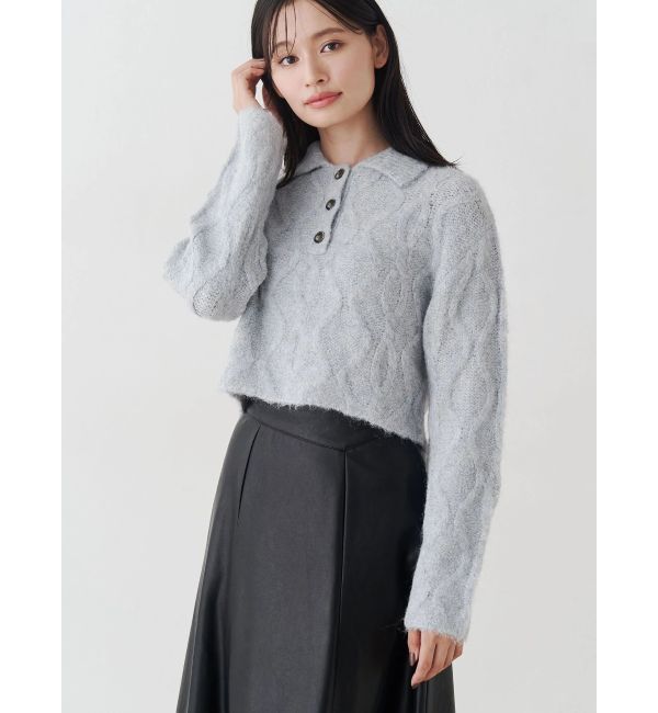 MERCURYDUO「ケーブルポロ衿ニット」|ニット・セーター|