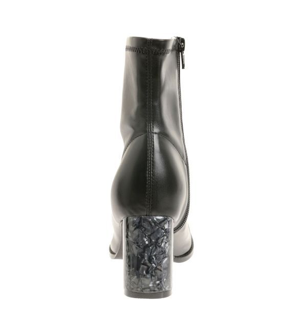 MERCURYDUO「フェイクレザースクエアトゥストレッチショートブーツ」|ショートブーツ|