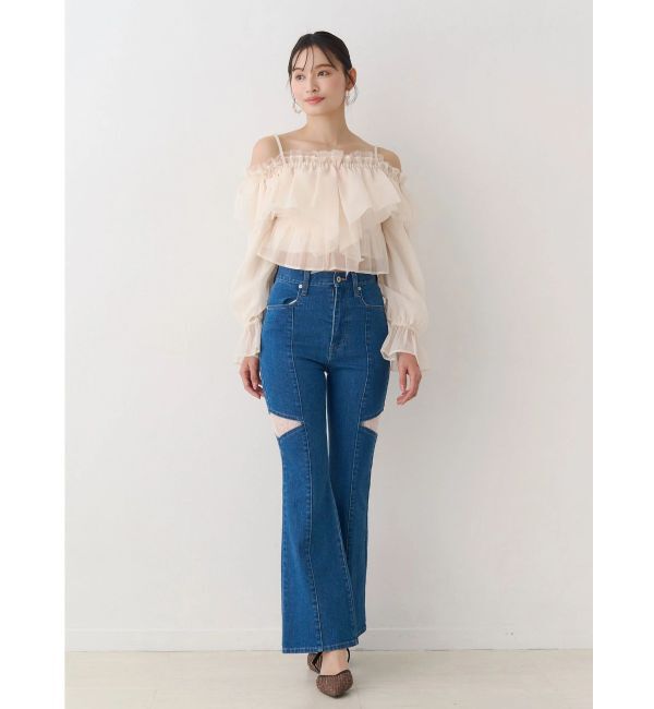 MERCURYDUO「オフショルラッフルブラウス」|シャツ・ブラウス|