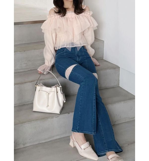 MERCURYDUO「オフショルラッフルブラウス」|シャツ・ブラウス|