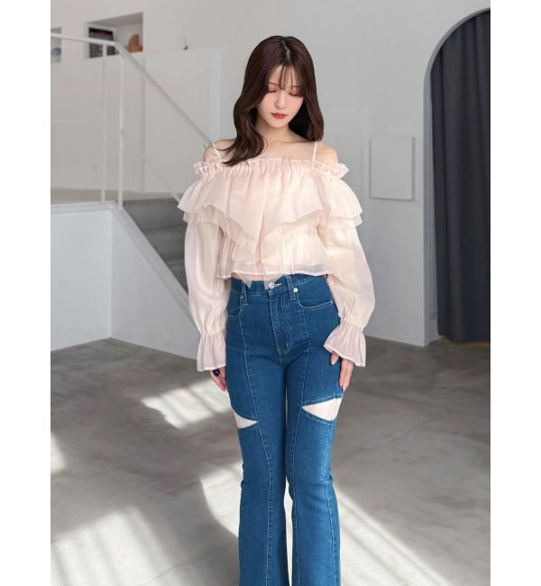 MERCURYDUO「オフショルラッフルブラウス」|シャツ・ブラウス|