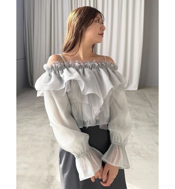 MERCURYDUO「オフショルラッフルブラウス」|シャツ・ブラウス|