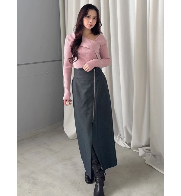 MERCURYDUO「アシメZIPナロースカート」|スカート|