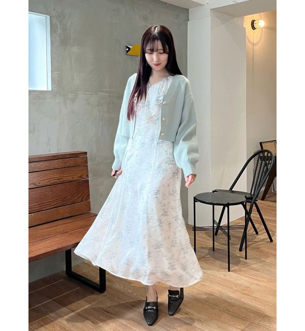 MERCURYDUO「ラッフルカラーパターンワンピース」|ワンピース|