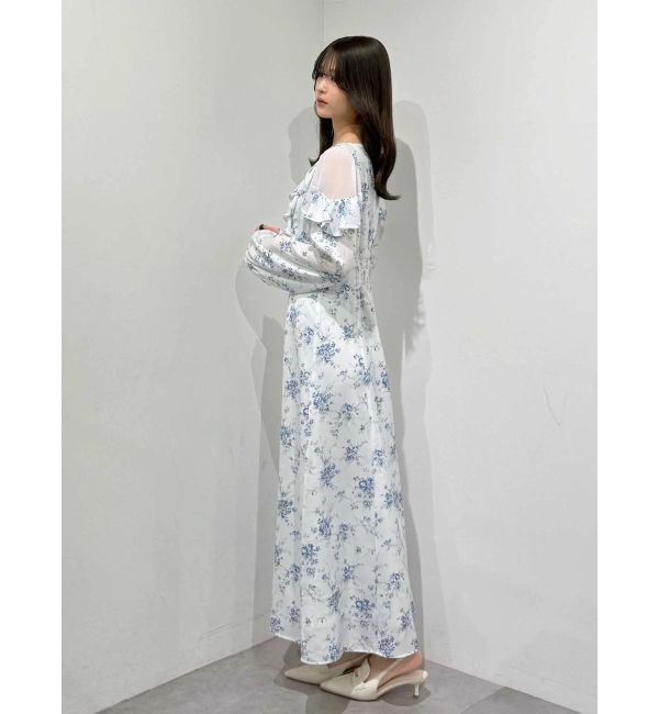 MERCURYDUO「ラッフルカラーパターンワンピース」|ワンピース|