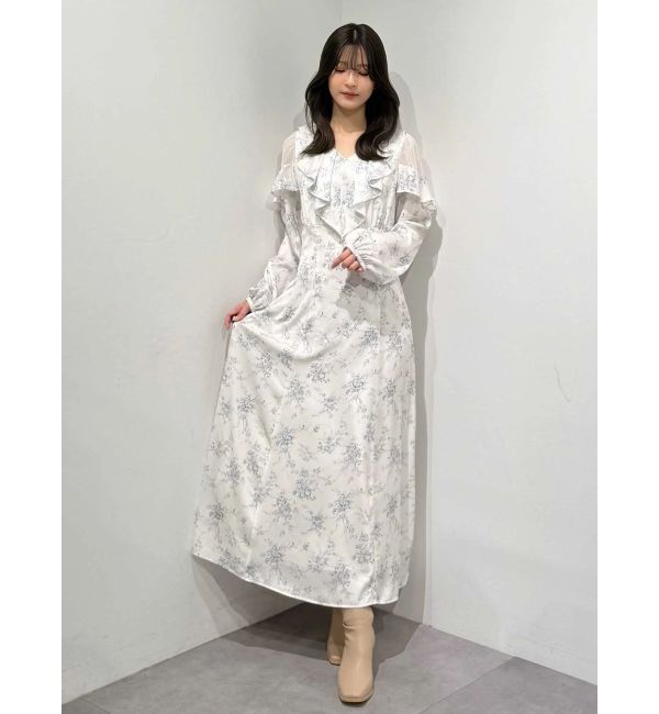 MERCURYDUO「ラッフルカラーパターンワンピース」|ワンピース|