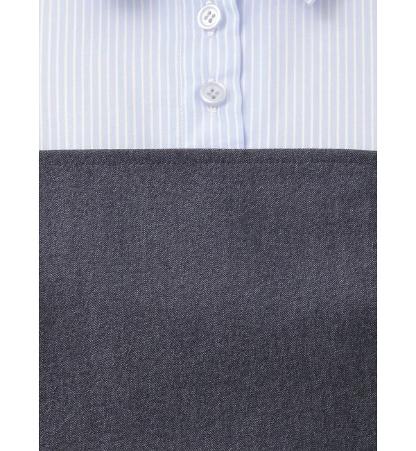 MERCURYDUO「シャツドッキングベアワンピース」|ワンピース|