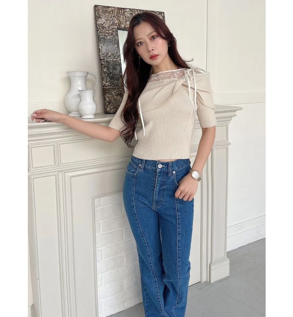 MERCURYDUO「ストレッチブーツカットデニムパンツ」|デニム|