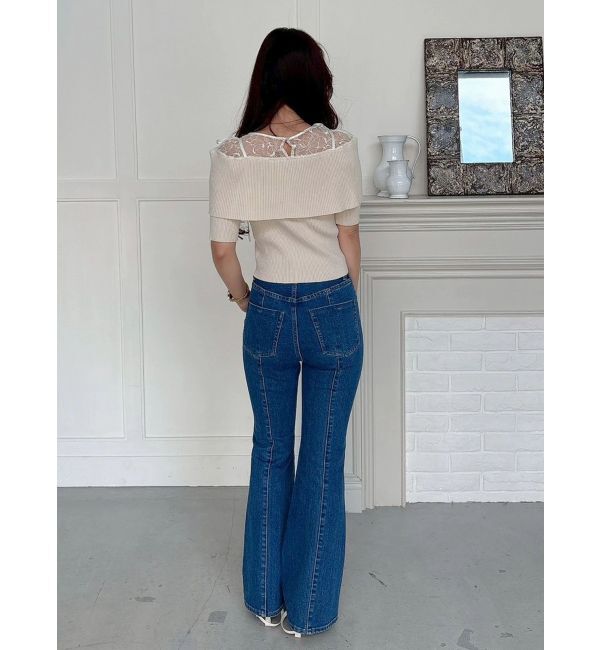 MERCURYDUO「ストレッチブーツカットデニムパンツ」|デニム|