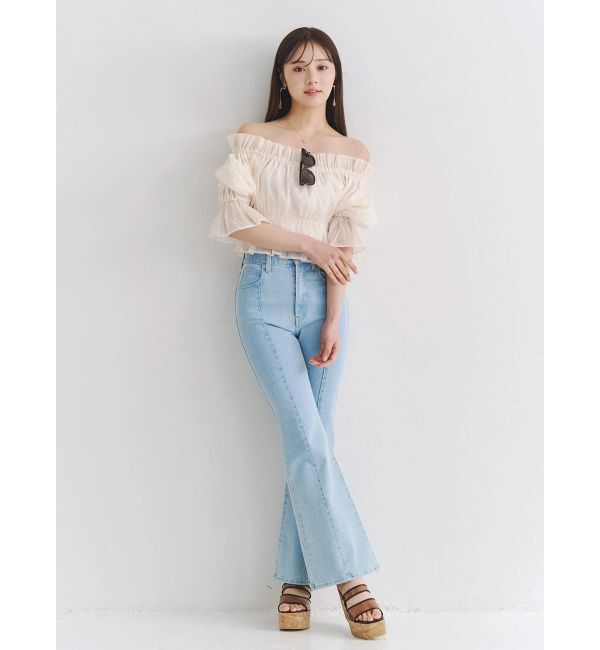 MERCURYDUO「ストレッチブーツカットデニムパンツ」|デニム|