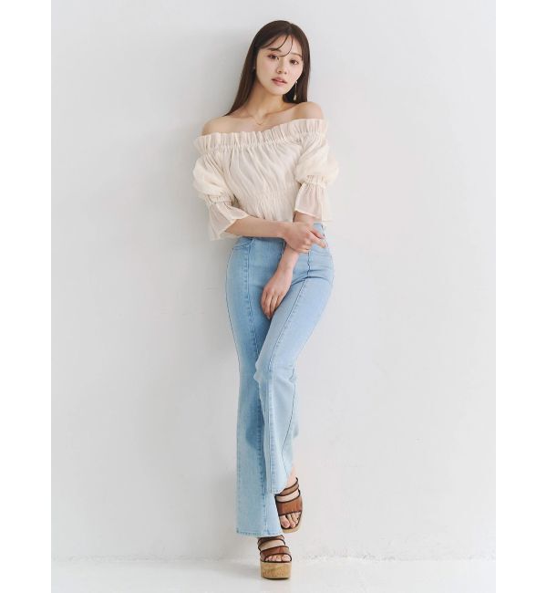 MERCURYDUO「ストレッチブーツカットデニムパンツ」|デニム|