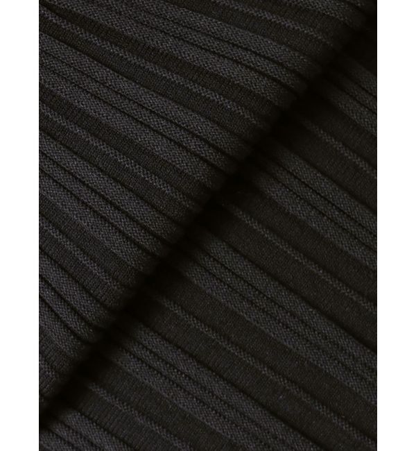 MERCURYDUO「異素材ドッキングプリーツフレアニットワンピース」|ワンピース|