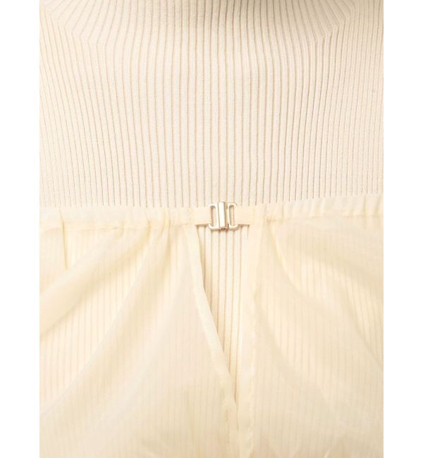 MERCURYDUO「異素材ドッキングプリーツフレアニットワンピース」|ワンピース|