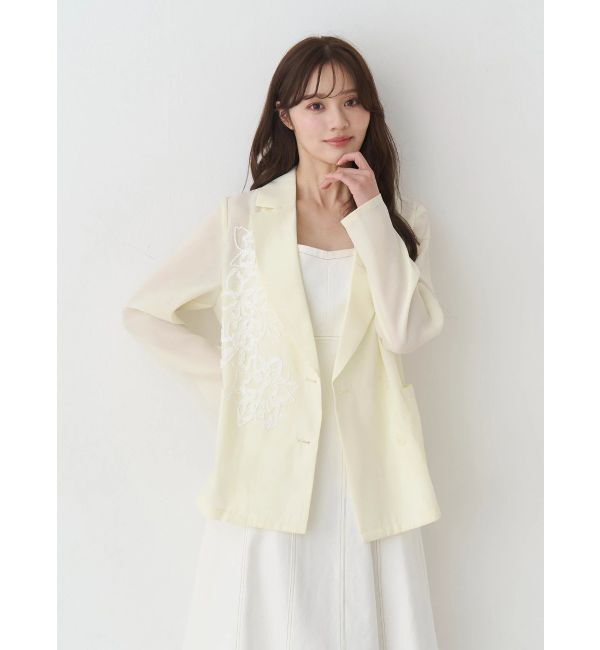 MERCURYDUO「フラワーエンブロイダリーシアージャケット」|テーラードジャケット|