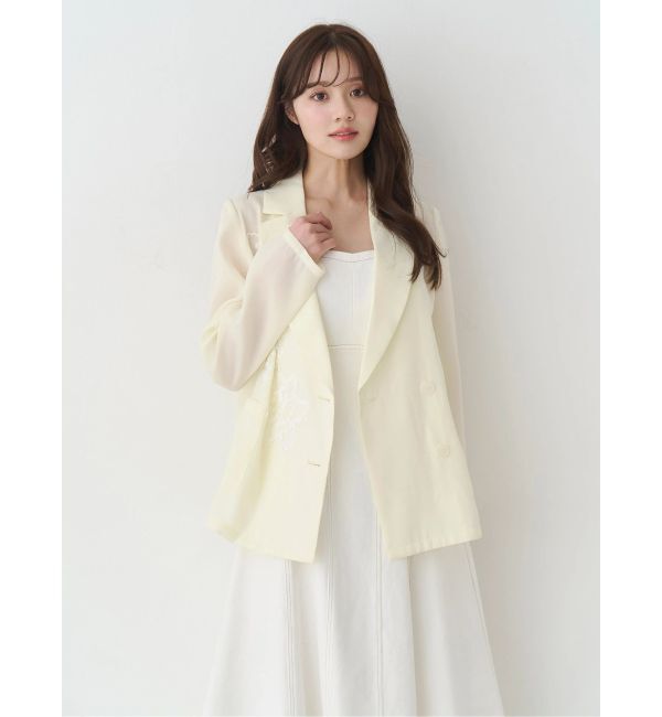 MERCURYDUO「フラワーエンブロイダリーシアージャケット」|テーラードジャケット|