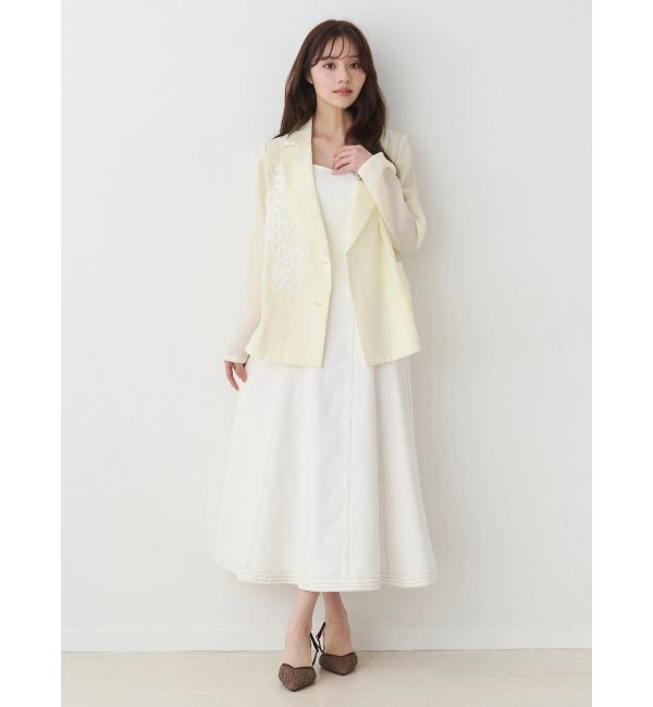 MERCURYDUO「フラワーエンブロイダリーシアージャケット」|テーラードジャケット|