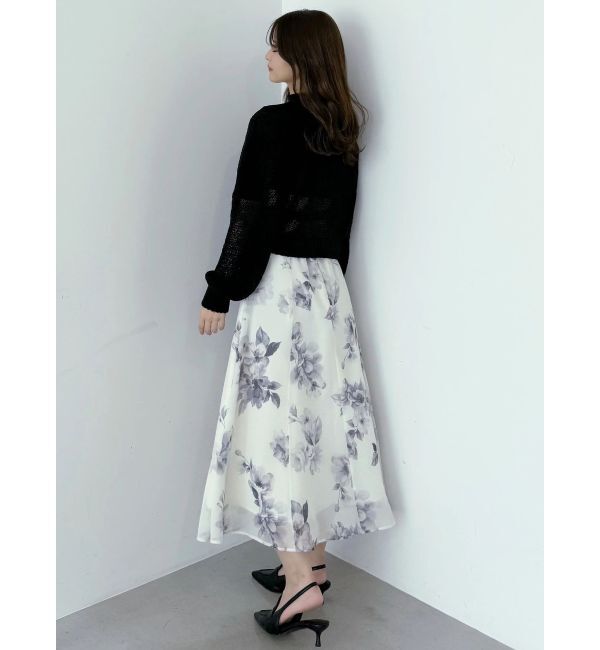 MERCURYDUO「花柄ドッキングハーフスリーブワンピース」|ワンピース|