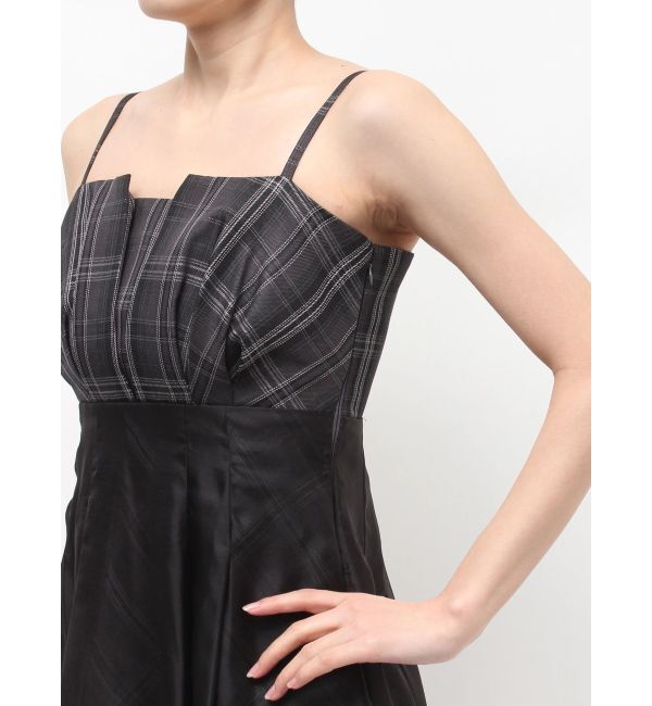 MERCURYDUO「チェックシアーレイヤードキャミワンピース」|ワンピース|