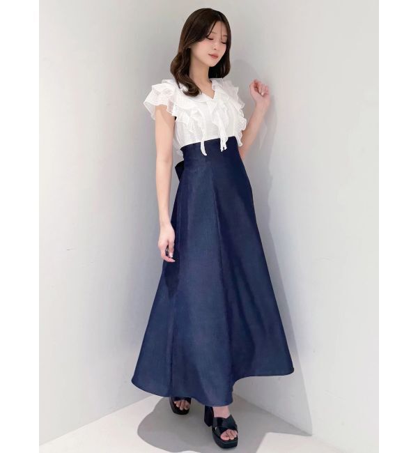 MERCURYDUO「2WAYラッフルブラウスドッキングワンピース」|ワンピース|