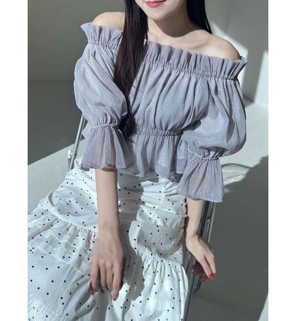 MERCURYDUO「2WAYオフショル五分袖シャーリングブラウス」|シャツ・ブラウス|