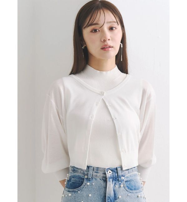 MERCURYDUO「2WAYシアーコンパクトカーディガン」|カーディガン|