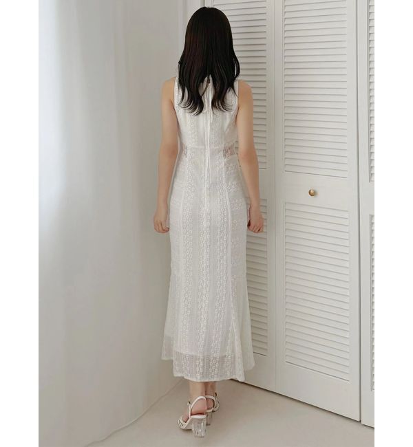 MERCURYDUO「カットレースブロッキングマーメイドワンピース」|ワンピース|