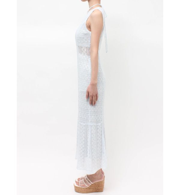 MERCURYDUO「カットレースブロッキングマーメイドワンピース」|ワンピース|