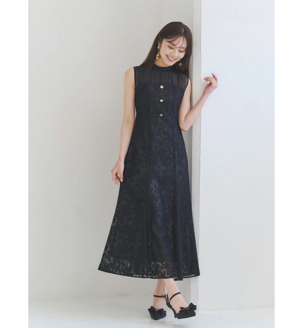 MERCURYDUO「レースベアドッキングワンピース」|ワンピース|ブラック